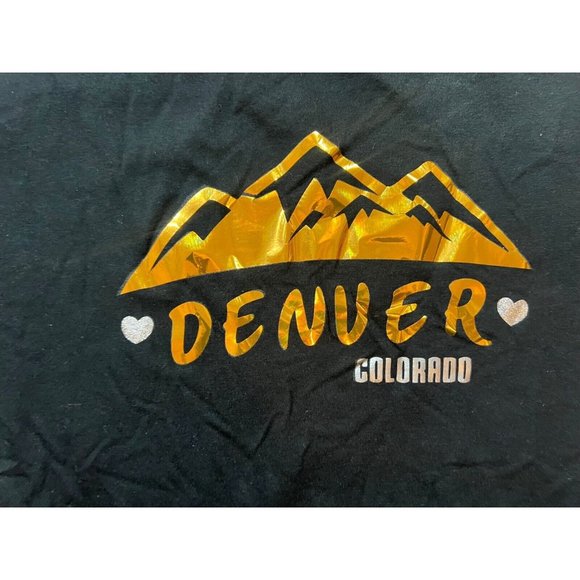 Denver Colorado Shirt Mens Small Black‎ Gold Logo Short Sleeve Pullover Tee. - Picture 4 of 9